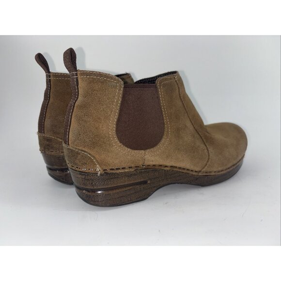 Dansko boots womens 41 brown suede Frankie Burnished bootie fall boho EUC - Picture 4 of 10
